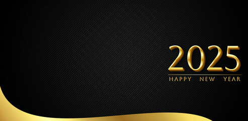 Wall Mural - 2025 Happy New Year Gold empty space