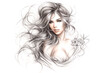 © Bonya Sharp Claw - A woman with long hair and a large bust is the main subject of the image