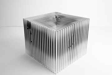 Poster - Square made of close vertical lines, appearing to rise from ground, creates depth and dimension