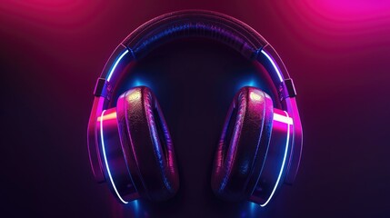 Poster - A striking design showing headphones with color-changing LED lights, emphasizing their unique and customizable features for an immersive experience. 