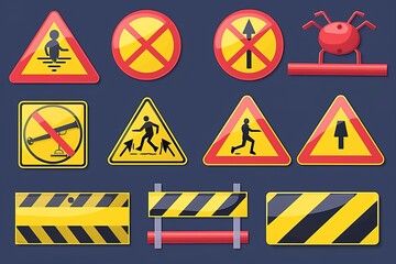 warning label, warning tape, danger signs vector.