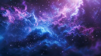 Wall Mural - Abstract Cosmic Nebula with Glowing Particles