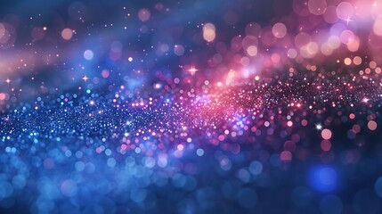 Wall Mural - Abstract Glitter Background with Blue and Pink Bokeh