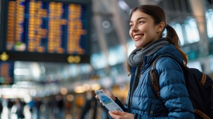 Poster - The traveler at the airport