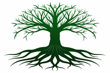 Poster - Green Vector Tree and Roots