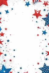 Wall Mural - Clean white background with red, white, and blue elements for Patriot Day.