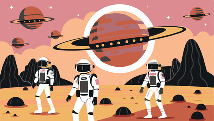 Wall Mural - the scene is set in a futuristic world with a sense of adventure and exploration