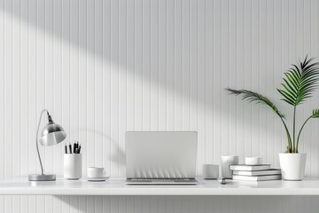 Poster - Simple business workspace with minimalistic office supplies.