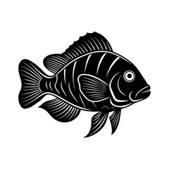 Wall Mural - fish silhouette vector illustration Design on a white background