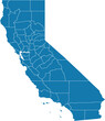 © Gary Riegel - Editable vector file of the counties that make up the state of California, located in the United States.