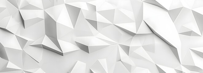 Wall Mural - White background with a low poly pattern, geometric vector shapes in a white and grey color palette, vector art on a white background