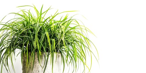 Wall Mural - Beaucarnea recurvata potted plant isolated on white background for home decoration. Concept Home Decoration, Potted Plants, Beaucarnea Recurvata, White Background, Indoor Greenery