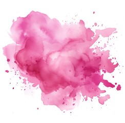 Pink watercolor paint splash art abstract texture background with blot design stain ink spot. 