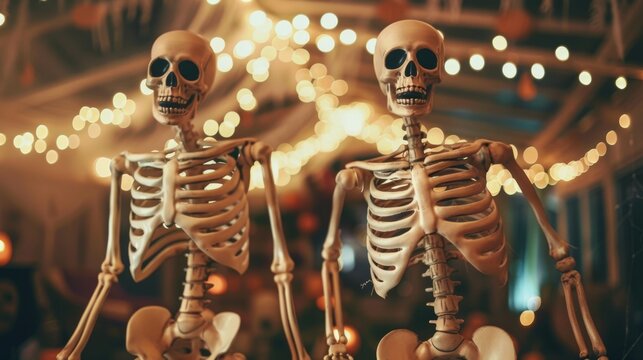 Halloween Celebration with Skeleton Dance Party