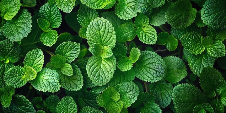 Green, juicy mint leaves