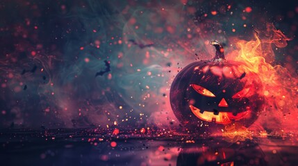 Mysterious Halloween Abstract with Cryptic Symbols
