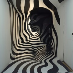 Wall Mural - Optical Illusion with Sinister Halloween Shadows