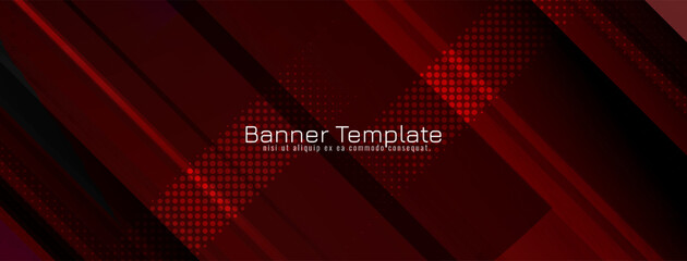 Sticker - Modern futuristic red stripe pattern elegant banner design