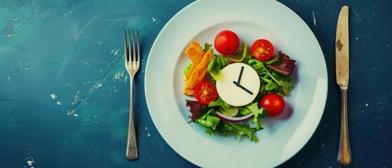 Conceptual closeup of a smart plate that tracks portion sizes and dietary intake