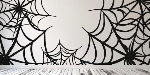 Array of Spider Web Wall Decals for Halloween
