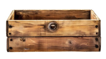 Aufkleber - Empty wooden crate isolated on white background with clipping path : Generative AI