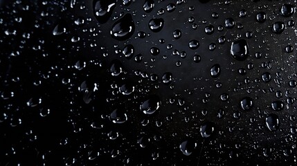 Poster - Water droplets on black background : Generative AI