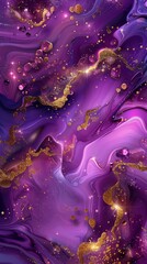Poster - abstract purple and gold marble background, phone wallpaper, phone background, phone screen, purple geode, alcohol ink