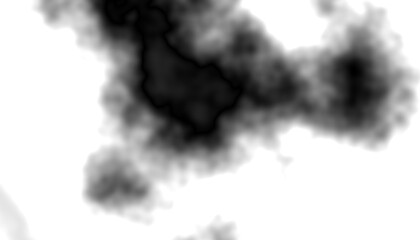 Aufkleber - Black smoke steam isolated transparent background. Fog and mist effect for text or space. Overlay with transparent background