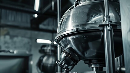 Aufkleber - Industrial open mixer in food industry closeup Metal details industrial design background : Generative AI