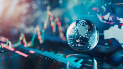 Leinwandbilder - Business and economic growth on global business network Data analysis of financial and banking Customer service Technology and data connection Teamwork Business strategy and Digital ma : Generative AI