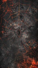 Poster - Creepy Spider Web Halloween Design