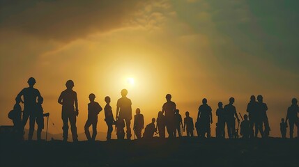 Aufkleber - Construction 2024 concept Silhouette of staff as a team to prepare to welcome the 2024Happy New Year 2024 : Generative AI