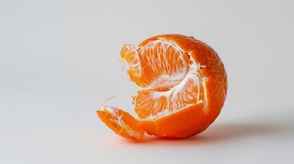 Poster - Tangerine or clementine peeled isolated on white background with full depth of field : Generative AI