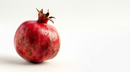 Poster - Pomegranate isolated on white background Fresh pomegranate Clipping path pomegranate Pomegranate macro studio photo : Generative AI