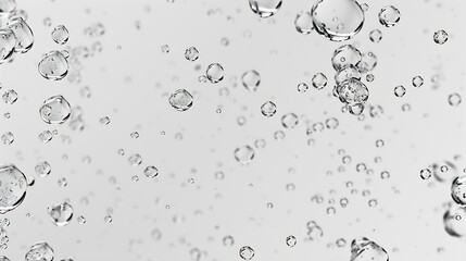 Poster - Water bubbles isolated over a light gray background : Generative AI