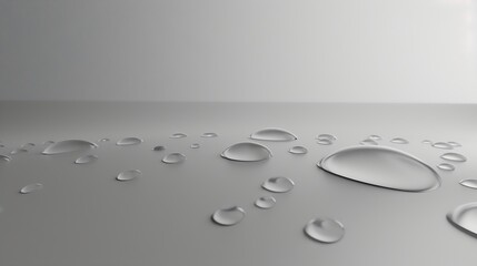 Poster - Water droplets on a gray background : Generative AI