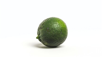 Poster - Citrus fruit One fresh ripe lime isolated on white : Generative AI