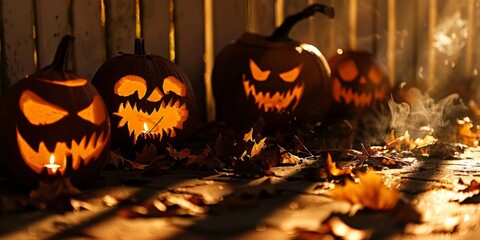 Wall Mural - Halloween Illusion with Creepy Shadows