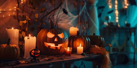 Canvas Print - Haunting Halloween Decor in Soft Glow