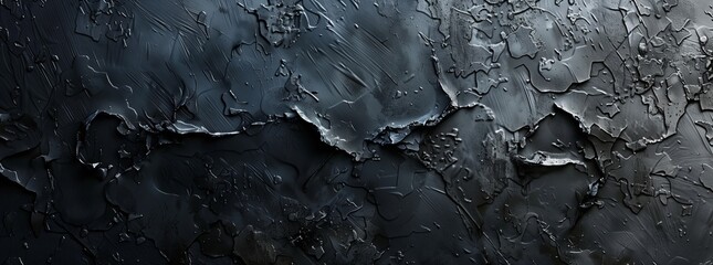 Wall Mural - Dark grey abstract background with grunge texture, smudged paint and rough brush strokes. Black and dark gray colors with soft shadows