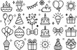 © Deecurve - Holiday & Celebration related concept such as Fireworks, balloons, party hats & many more editable stroke outline icons isolated on white background flat vector illustration