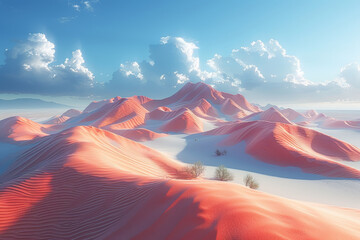 Sticker - A serene desert landscape with rolling dunes and a vast sky. Concept of natural beauty and solitude. Generative Ai.