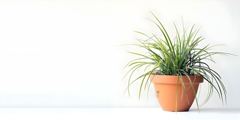 Wall Mural - Beaucarnea recurvata potted plant isolated on white background perfect for home decor. Concept Home Decor, Indoor Plant, White Background, Beaucarnea Recurvata, Potted Plant