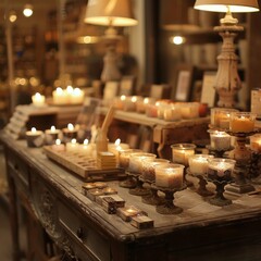 Wall Mural - A table with many candles on it