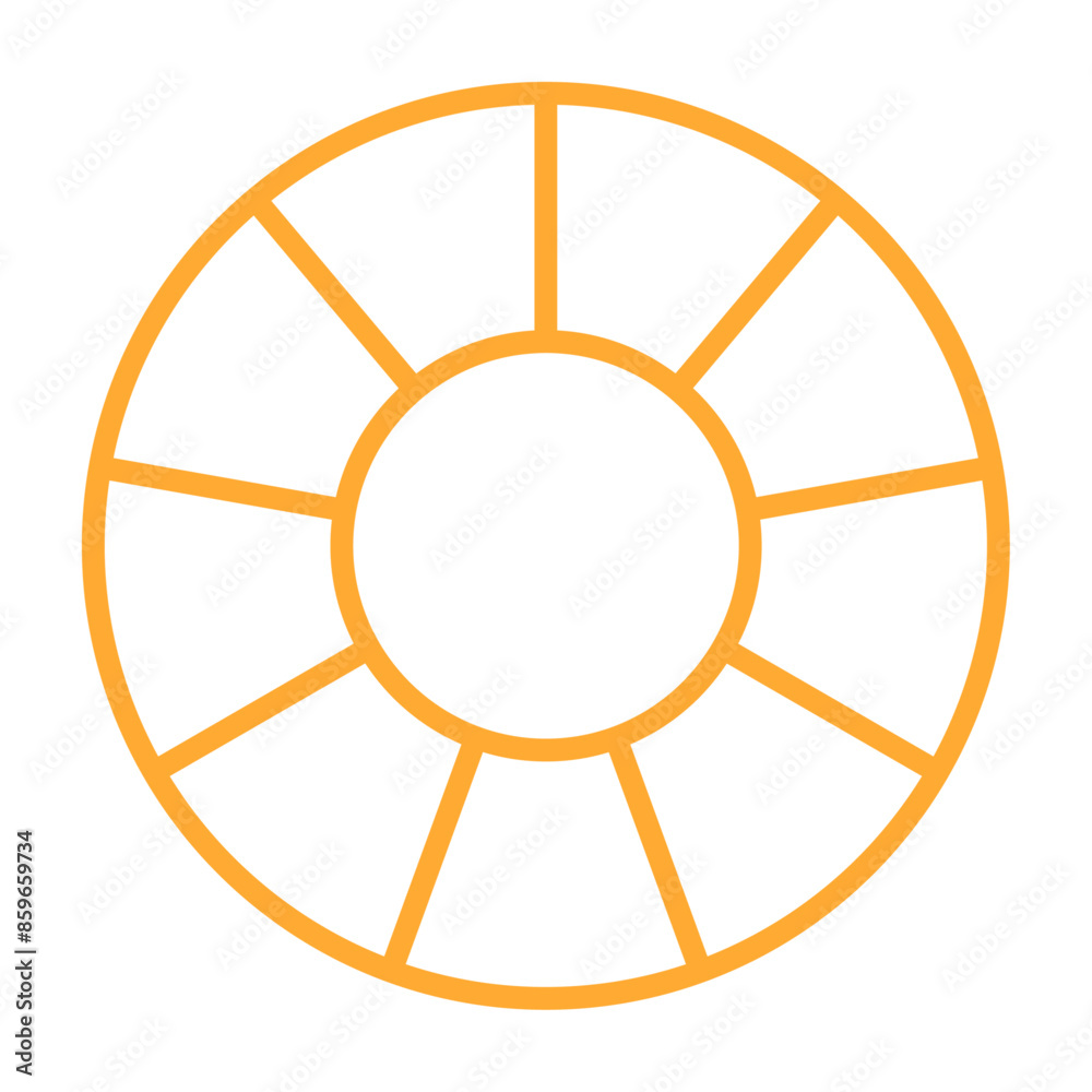 Pie chart with different segments in a circular diagram. wheel graph ...