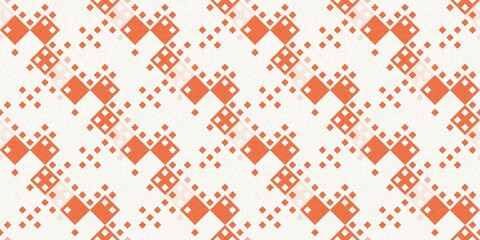 Simple glitch geometric seamless abstract border with playful woven peach color. Bright whimsical gender neutral bold irregular shape textile Cotton effect banner.