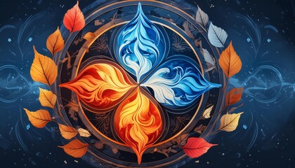 Canvas Print - abstract background with flowers