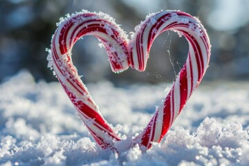 Canvas Print - Candy Cane Winter Heart