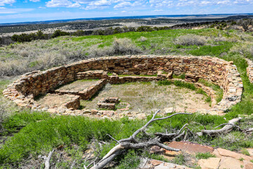 Wall Mural - Kiva at Atsinna Pueblo ruins atop El Morro.