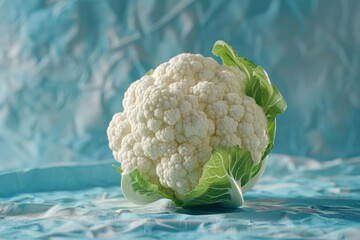 Canvas Print - Cauliflower against a blue background